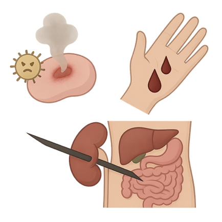 Riskler: enfeksiyon, kanama ve yakın organlara zarar verme